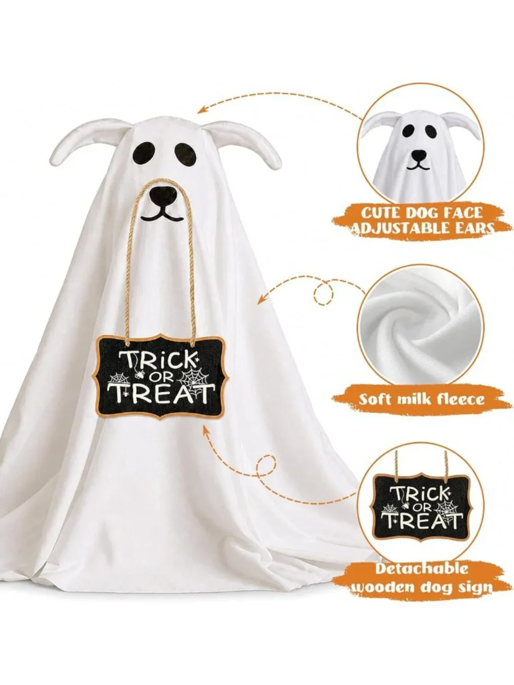 Spooky Ghost Dog Halloween Decor Set | Indoor & Outdoor Party Decorations with